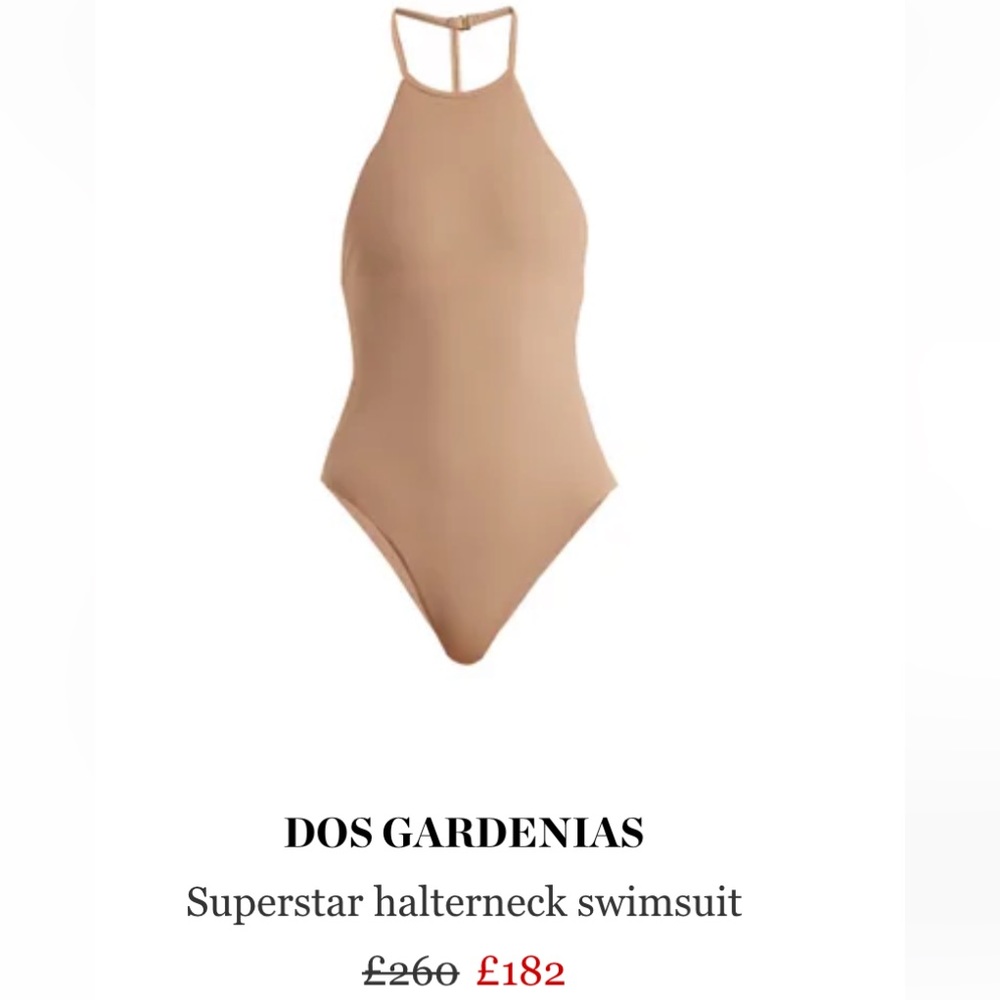 NWT Dos Gardenias SuperStar The T Back cutout strappy halter One Piece Swimsuit
